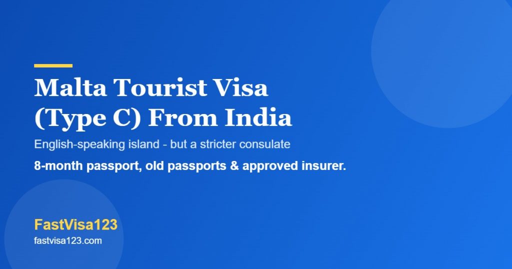 Malta tourist visa Type C from India 2026 - VFS, stricter rules, funds and FAQs by FastVisa123