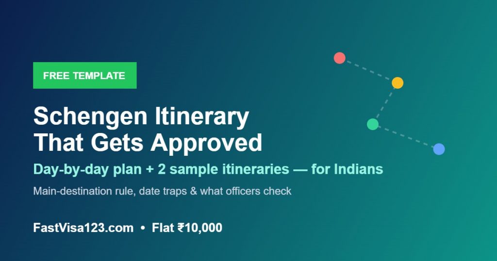 Schengen visa day-by-day travel itinerary template for Indian applicants 2026