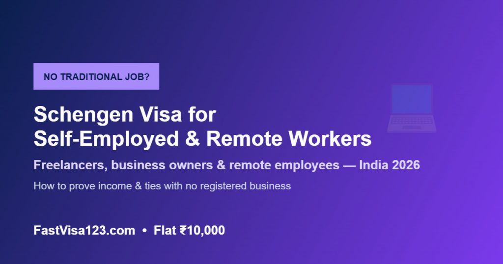 Schengen visa for self-employed freelancers and remote workers from India 2026
