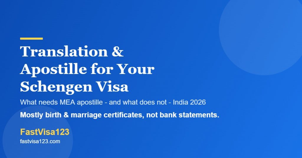 Document translation and MEA apostille for a Schengen visa from India 2026 by FastVisa123