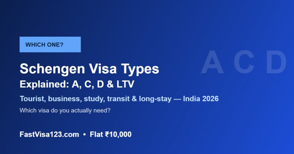 Schengen visa types A C D and LTV explained for Indians 2026