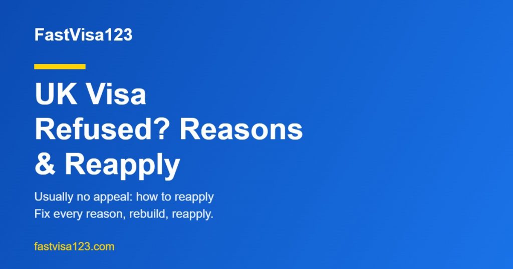 UK visit visa refused - reasons and reapply guide for Indians 2026 by FastVisa123