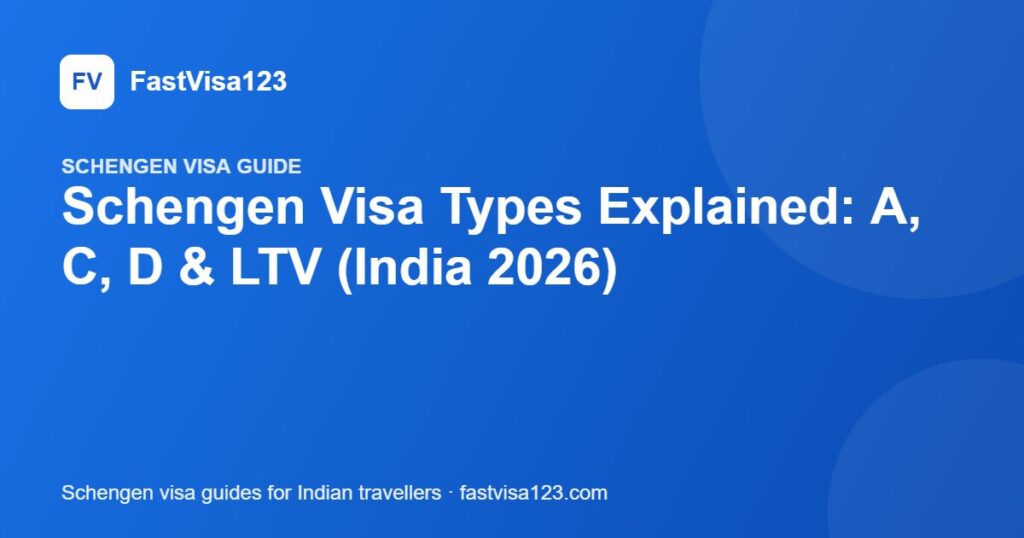 Schengen Visa Types Explained: A, C, D & LTV (India 2026) – FastVisa123 guide