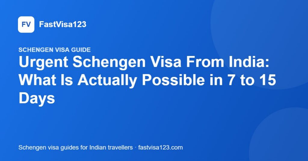Urgent Schengen Visa From India: What Is Actually Possible in 7 to 15 Days – FastVisa123 guide